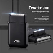 VGR V-390 5W USB Portable Reciprocating Electric Shaver (Green)