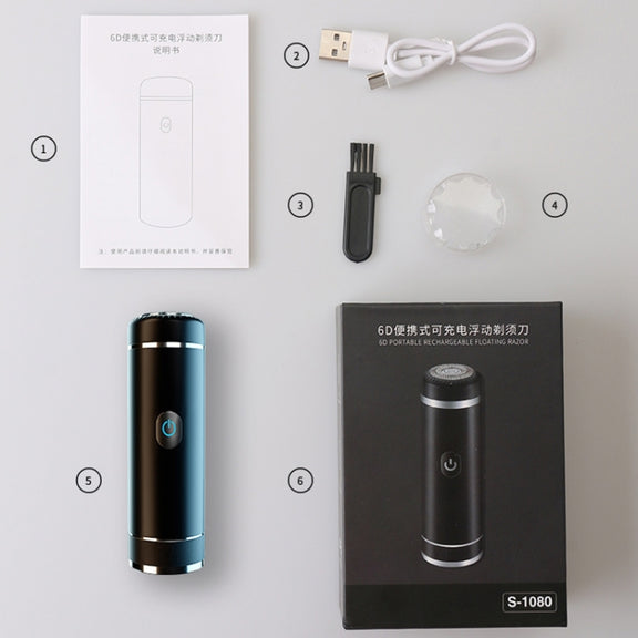 S1080 Mini Metal Turbo Electric Shaver Razor (Black)