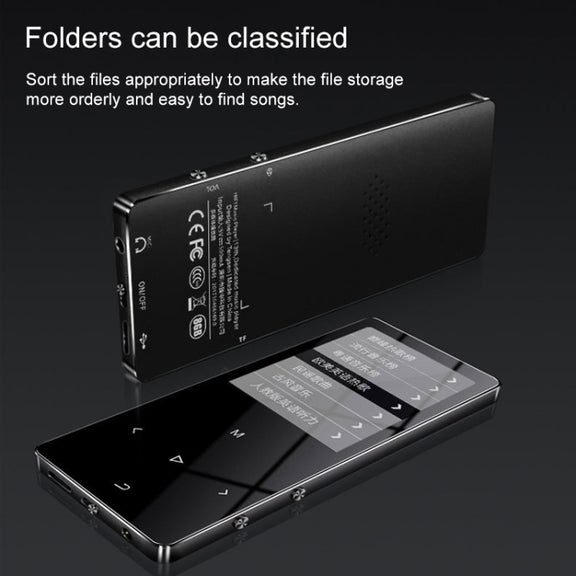 X2 1.8 inch Touch Screen Metal Bluetooth MP3 MP4 Hifi Sound Music Player 8GB(Black)