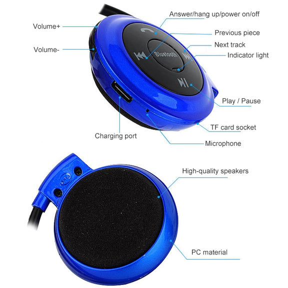 mini-503 MP3 Player Bluetooth Earphone, Support FM Radio & 32GB TF Card