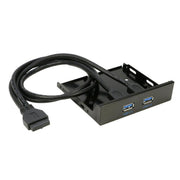 2-Port USB 3.0 3.5 inch Front Panel Data Hub for PC