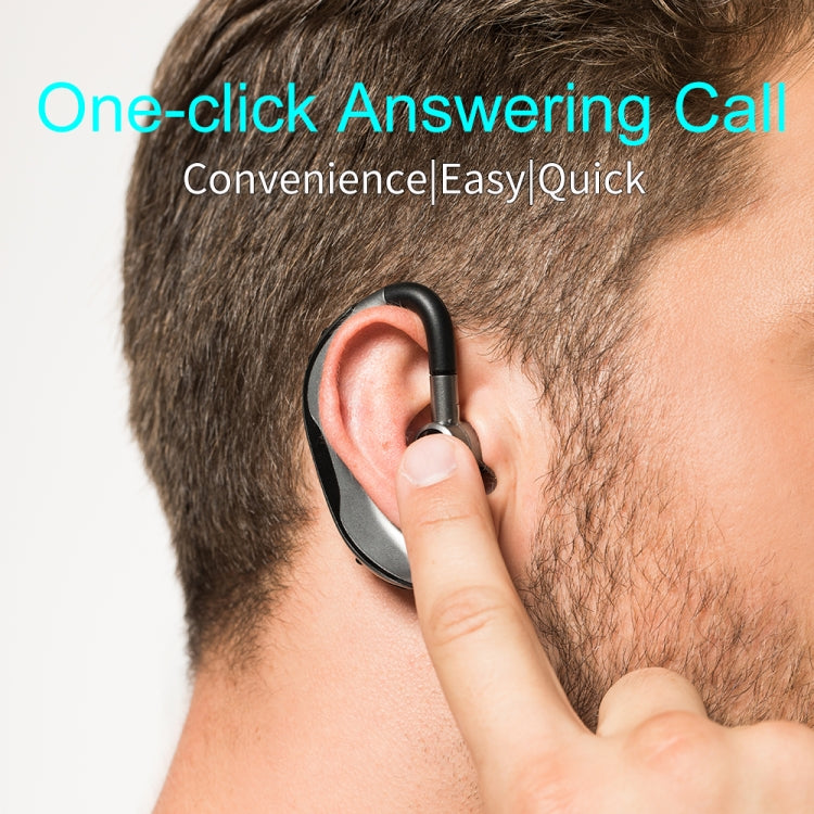Car Handfree Wireless Ear-hook Bluetooth Earphone with Microphone(Black Green)