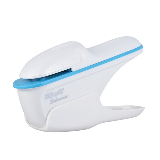 Hand-held Mini Safe Stapleless Staple Max 7 Sheets Paper Binding Machine(White)