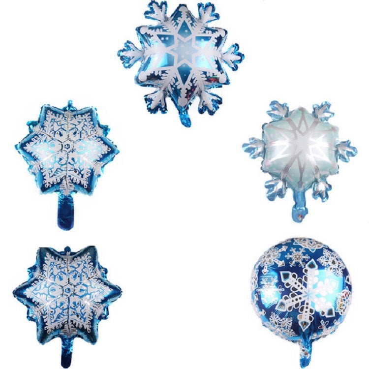 5 PCS Snowflake Shaped Holiday Decoration Aluminum Film Balloon, Size:32��36cm Mini Snowflake