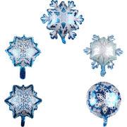 5 PCS Snowflake Shaped Holiday Decoration Aluminum Film Balloon, Size:32��36cm Mini Snowflake
