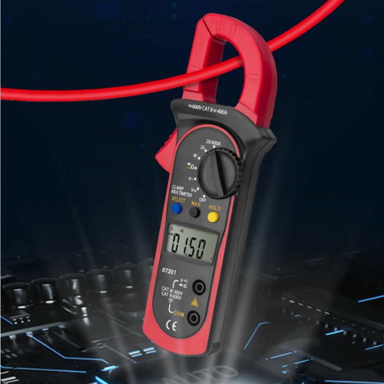 ANENG ST201 AC And DC Digital Clamp Multimeter Voltage And Current Measuring Instrument Tester(Red)