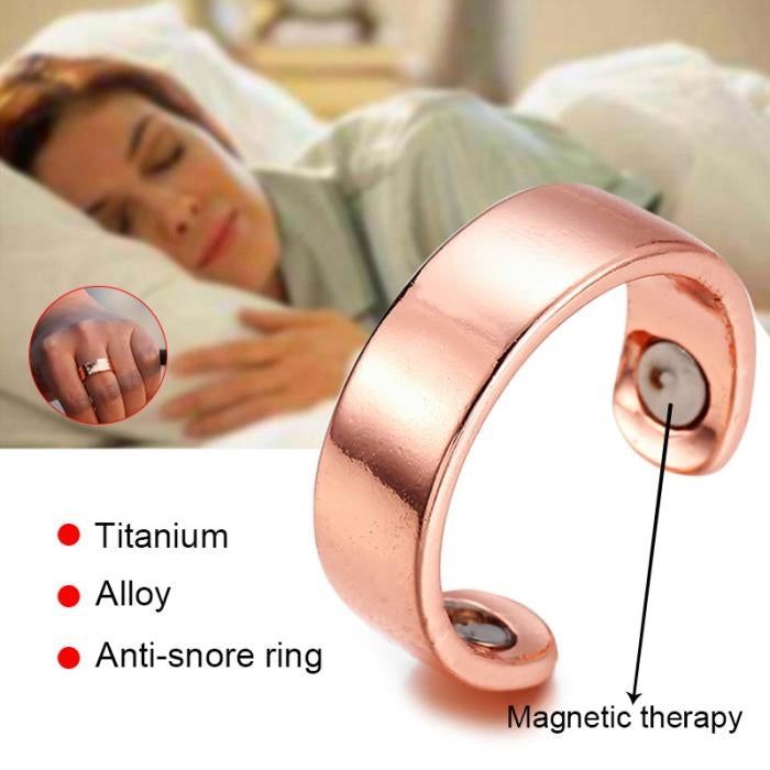 Acupressure Anti Snore Ring Treatment Reflexology Anti Snoring Apnea Sleeping Device(Black)