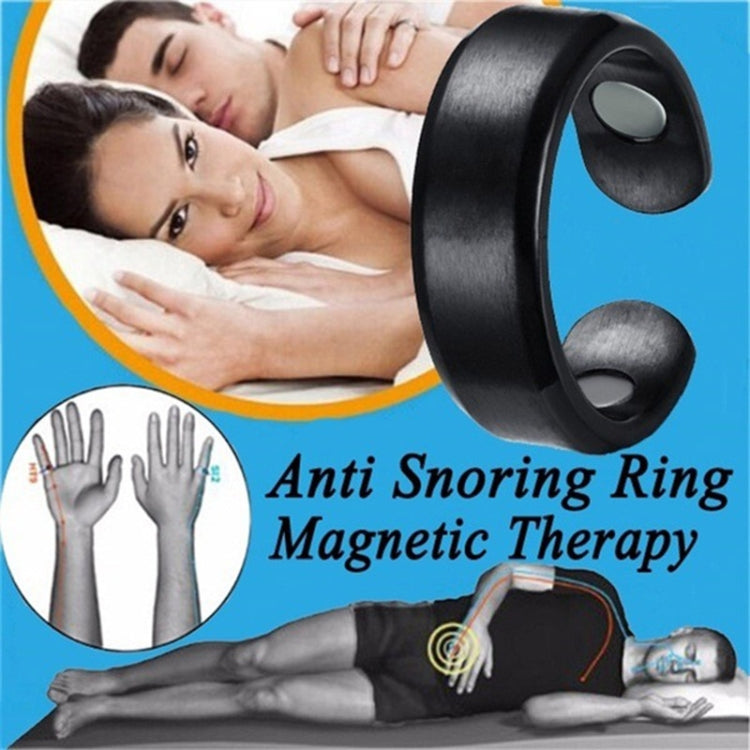 Acupressure Anti Snore Ring Treatment Reflexology Anti Snoring Apnea Sleeping Device(Black)