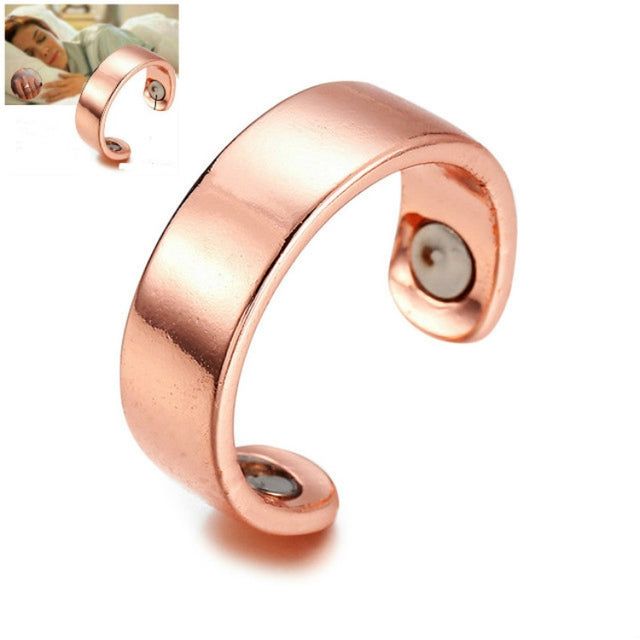 Acupressure Anti Snore Ring Treatment Reflexology Anti Snoring Apnea Sleeping Device(Gold)