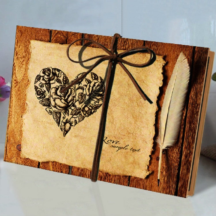 Retro Paste Folding 18 Fold Pages 34 Sides Creative Manual Album Book(Coffee Kraft Inside Page)