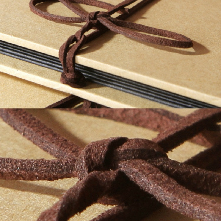 Retro Paste Folding 18 Fold Pages 34 Sides Creative Manual Album Book(Coffee Kraft Inside Page)