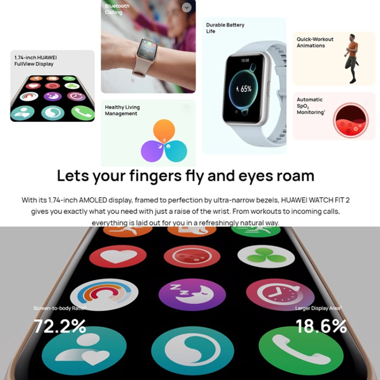 Original Huawei WATCH FIT 2 Smart Sports Watch, Color:Vibrant Black
