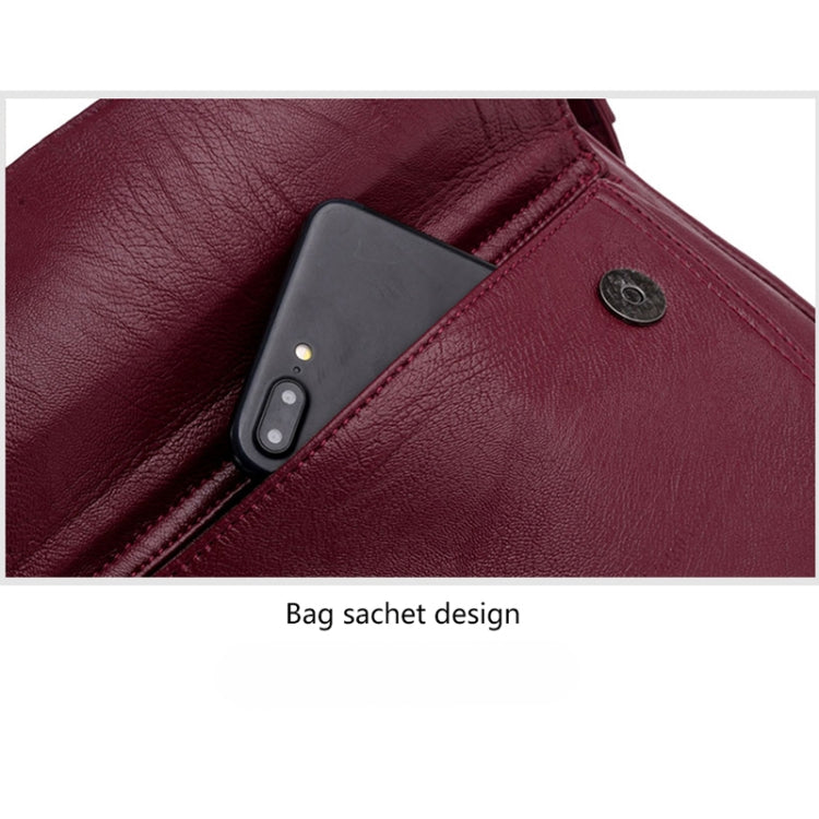 Summer Leather Luxury Handbags Female Shoulder Messenger Bag(Red)
