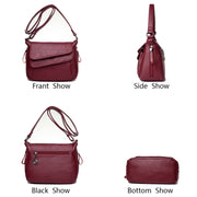 Summer Leather Luxury Handbags Female Shoulder Messenger Bag(Red)