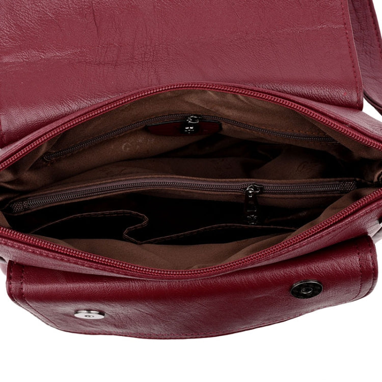 Summer Leather Luxury Handbags Female Shoulder Messenger Bag(Red)
