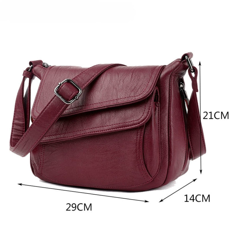 Summer Leather Luxury Handbags Female Shoulder Messenger Bag(Red)