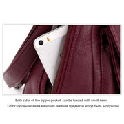 Summer Leather Luxury Handbags Female Shoulder Messenger Bag(Red)