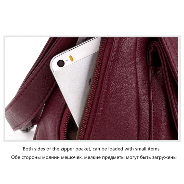 Summer Leather Luxury Handbags Female Shoulder Messenger Bag(Red)
