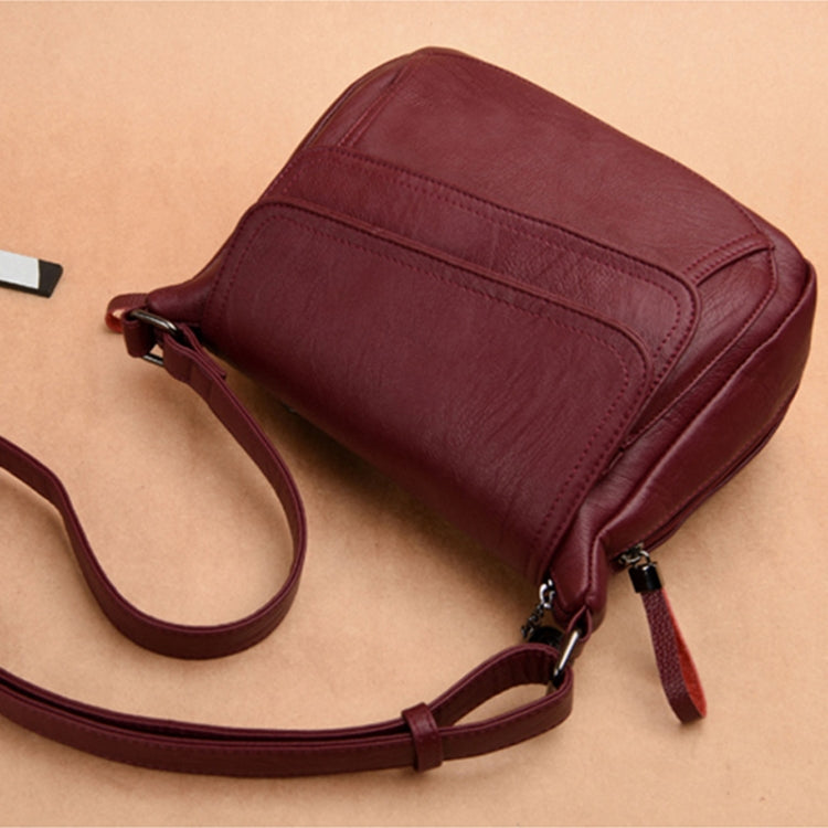 Summer Leather Luxury Handbags Female Shoulder Messenger Bag(Red)