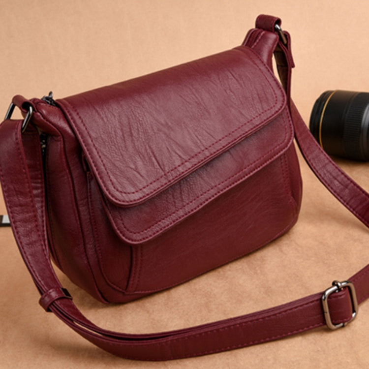 Summer Leather Luxury Handbags Female Shoulder Messenger Bag(Red)