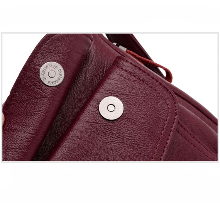 Summer Leather Luxury Handbags Female Shoulder Messenger Bag(Red)