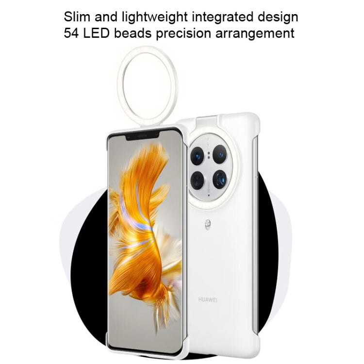 For HUAWEI Mate 50 Pro Original HUAWEI Ring Flash Smart Phone Case(White)