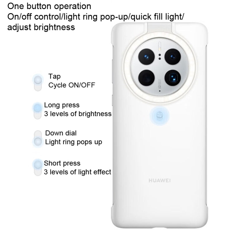 For HUAWEI Mate 50 Pro Original HUAWEI Ring Flash Smart Phone Case(White)