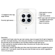 For HUAWEI Mate 50 Pro Original HUAWEI Ring Flash Smart Phone Case(White)