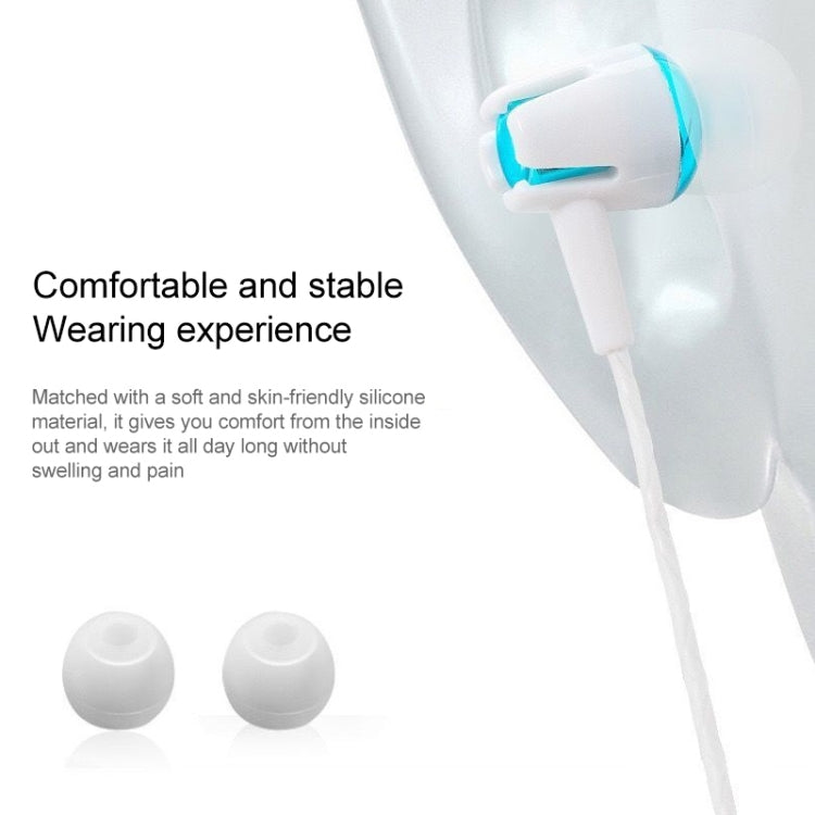 3.5mm Wired Earphone Earbuds Stereo Sound Metal Bass Headset with Mic for Smart Phone(Blue)