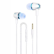 3.5mm Wired Earphone Earbuds Stereo Sound Metal Bass Headset with Mic for Smart Phone(Blue)
