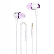 3.5mm Wired Earphone Earbuds Stereo Sound Metal Bass Headset with Mic for Smart Phone(Rose red)