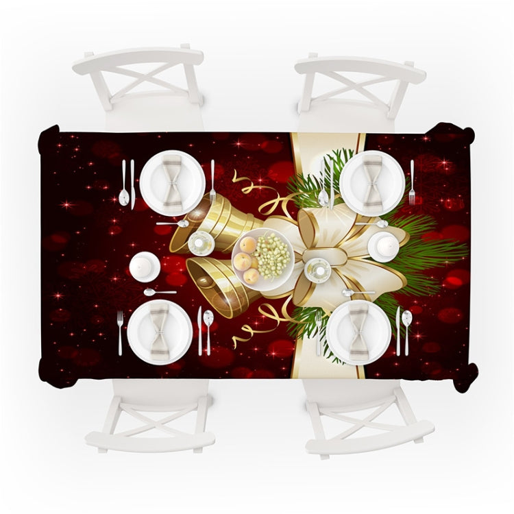 Household Rectangular Tablecloth Christmas Dining Coffee Table Cloth Decoration, Size:140x140cm(Christmas Bell)