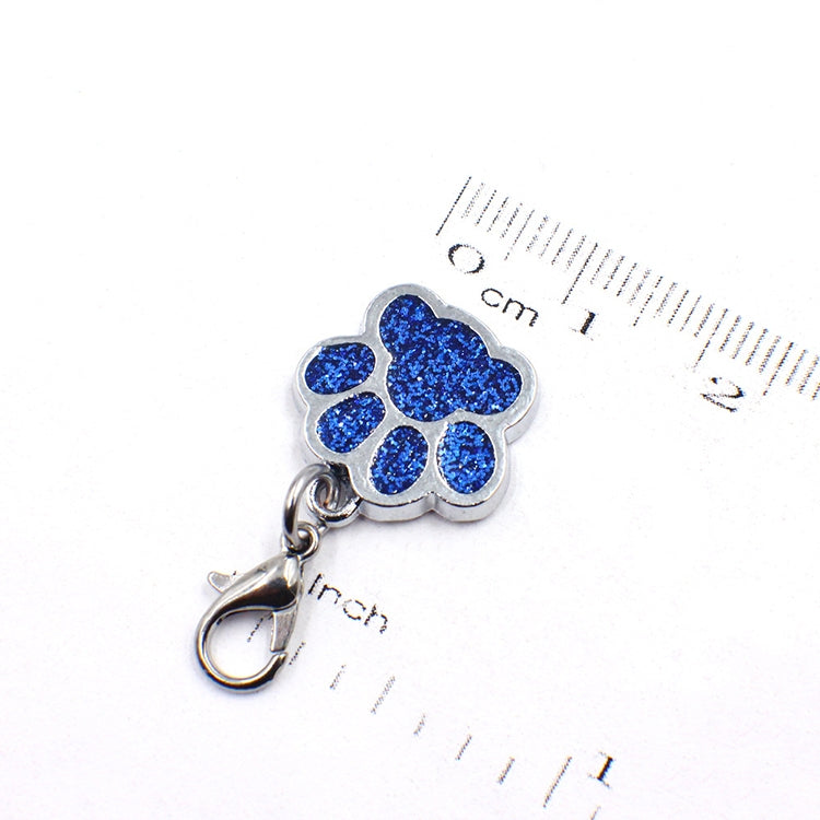 10 PCS Enamel Cat Dog  Bear Paw Prints Key Chain Jewelry Making(Color Mixing)