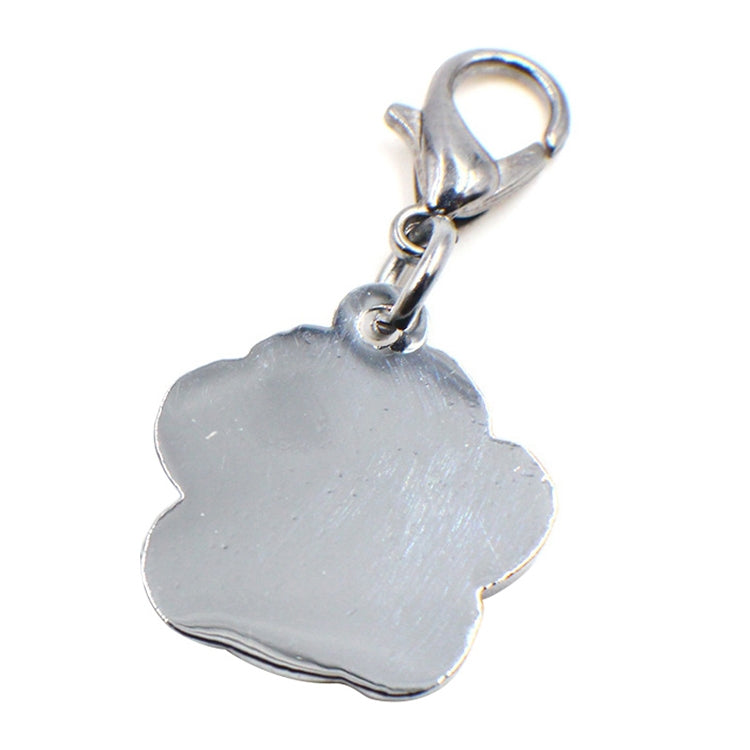 10 PCS Enamel Cat Dog  Bear Paw Prints Key Chain Jewelry Making(Light Blue)