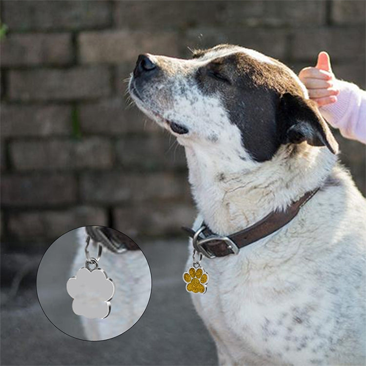 10 PCS Enamel Cat Dog  Bear Paw Prints Key Chain Jewelry Making(Light Blue)