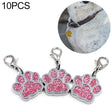 10 PCS Enamel Cat Dog  Bear Paw Prints Key Chain Jewelry Making(Pink) - Pendants by PMC TechLife | Online Shopping South Africa | PMC TechLife | Buy Now Pay Later Mobicred