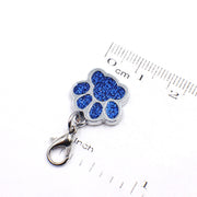 10 PCS Enamel Cat Dog  Bear Paw Prints Key Chain Jewelry Making(Black)