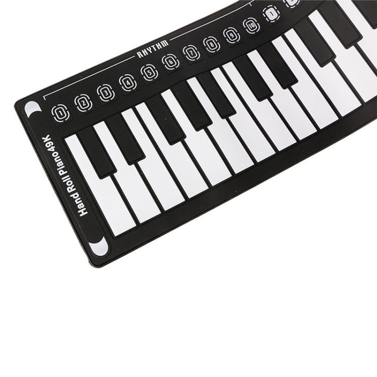 49-Key Portable Hand-Rolled Piano With Horn Children Beginners To Practice Electronic Piano(Elegant Black)