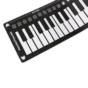 49-Key Portable Hand-Rolled Piano With Horn Children Beginners To Practice Electronic Piano(Elegant Black)