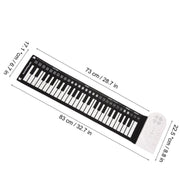 49-Key Portable Hand-Rolled Piano With Horn Children Beginners To Practice Electronic Piano(Elegant Black)