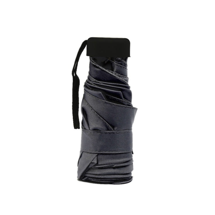 Mini Capsule Pocket Umbrella Windproof Foldable Travel Compact Umbrella(Black)