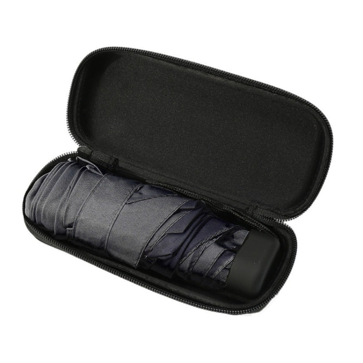 Mini Capsule Pocket Umbrella Windproof Foldable Travel Compact Umbrella(Black)