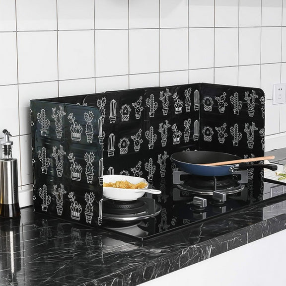 Gas Stove Aluminum Foil Oil Plate Kitchen Splash Guard High Temperature Oil Insulation Board(Black)