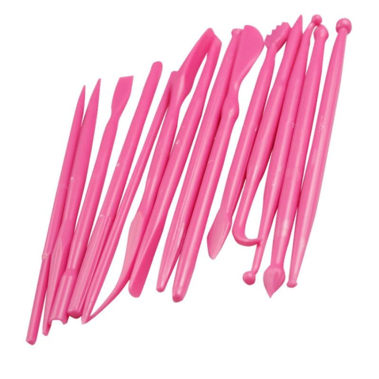 2 Sets Mini Fondant Styling Engraving Group Tools Cake Engraving Pen(14pcs / Set)(Rose Red)