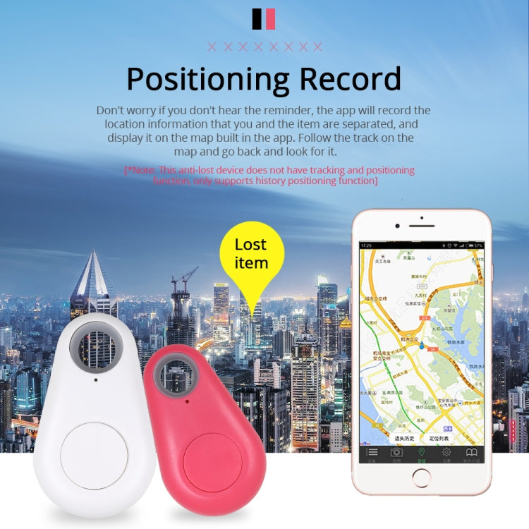 Keyfinder Wallet Dog Cat kids GPS locator anti lost keychain Smart Search Bluetooth Tracker Tag(White)