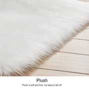 Luxury Rectangle Square Soft Artificial Wool Sheepskin Fluffy Rug Fur Carpet, Size:45x45cm(White)