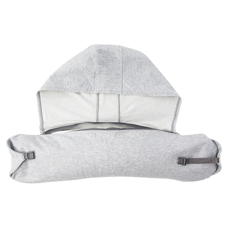 Portable Airplane Travel U-shaped Hooded Pillow Nap Time Neck Pillow(Dark Grey)