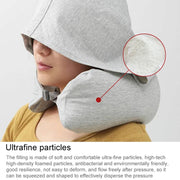 Portable Airplane Travel U-shaped Hooded Pillow Nap Time Neck Pillow(Dark Grey)