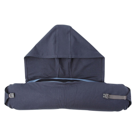 Portable Airplane Travel U-shaped Hooded Pillow Nap Time Neck Pillow(Navy Blue)
