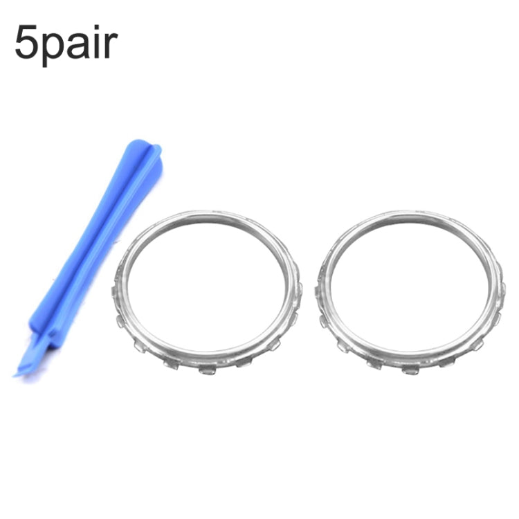For Xbox One Elite 5pairs 3D Replacement Ring + Screwdriver Handle Accessories, Colour:Silver Plating